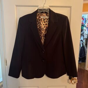 - Kasper Blazer size 12. Animal print lining